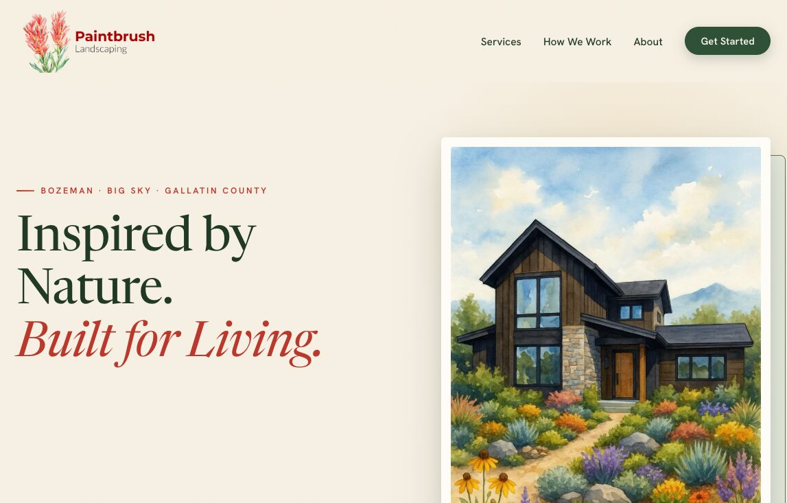 Paintbrush Landscaping website